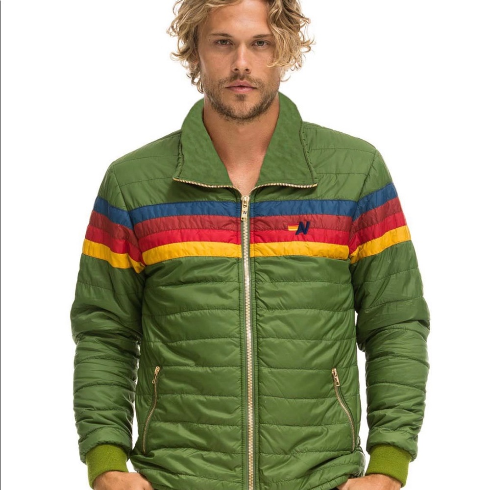 Aviator Nation MEN'S 4 STRIPE JACKET - GARDEN GREEN (size sold out on site)
